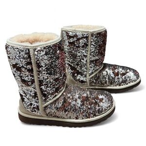 UGG Sparkling Sequin Boots - Silver and Brown